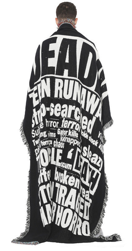 COLLAGE WOVEN BLANKET (BLACK)