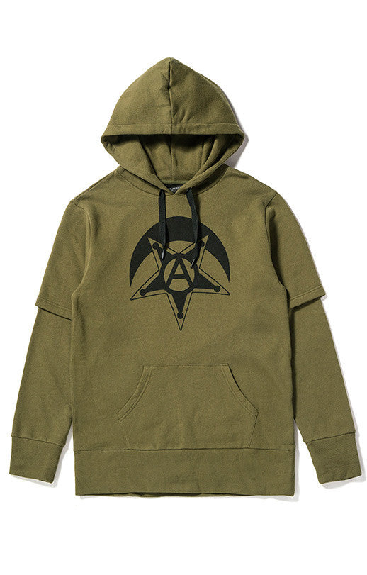 BLVCK MIDNIGHT PULLOVER HOODIE (OLIVE)