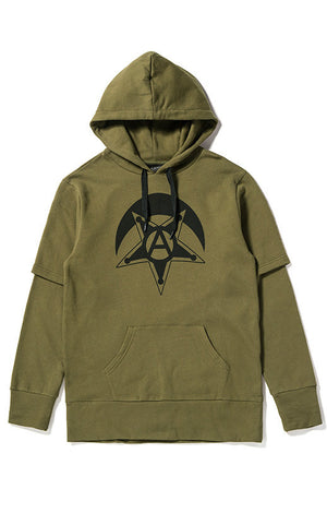BLVCK MIDNIGHT PULLOVER HOODIE (OLIVE)